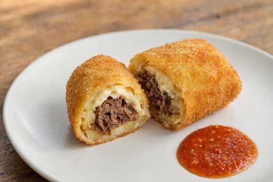 Indonesian Risoles Mayo Crispy Fried Roll with Smoked Beef