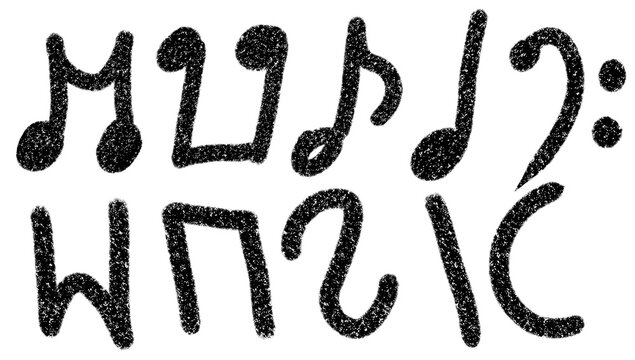 Hand-drawn musical note illustration