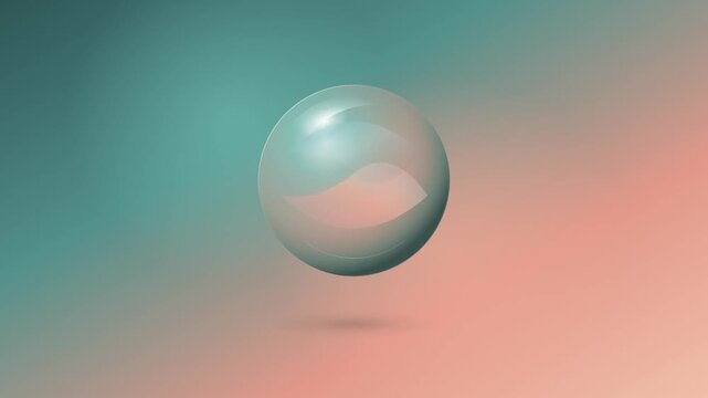 Futuristic Terra Luna LUNC Crypto Token Glass Sphere 3D Animation Floating on Soft Pastel Gradient