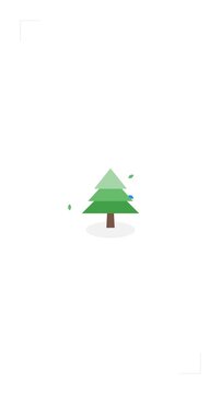 Minimalist flat design green pine tree animation on isolated white background