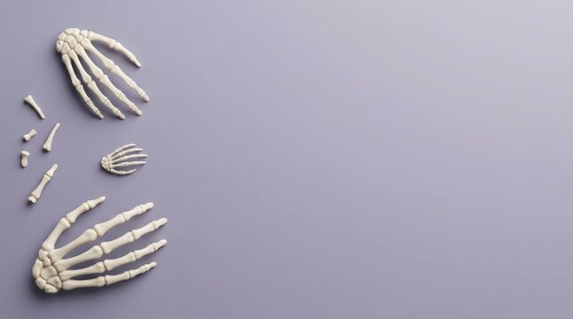 Creative arrangement of fresh enoki mushrooms on a light purple background