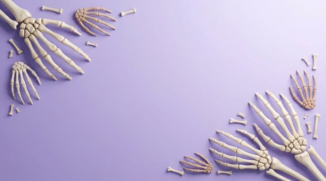 Elegant lilac floral arrangement with golden accents on a soft purple background