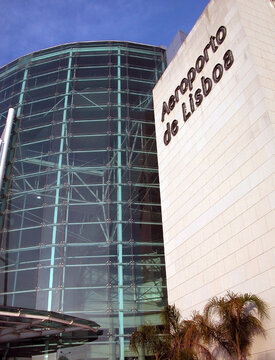 Terminal of Lisbon Humberto Delgado International Airport (Aeroporto de Lisboa). Lisbon is the capital of Portugal in southern Europe.