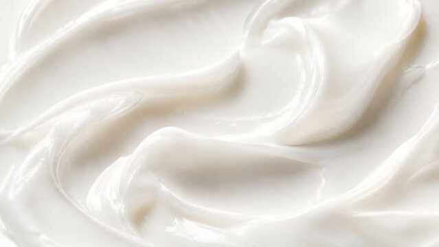 Luxurious ceramide cream macro texture with smooth glossy white swirls, premium skincare moisturizer background for beauty, dermatology and barrier repair advertising