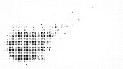 Obraz premium Black halftone dot pattern vector background with circular gradient texture
