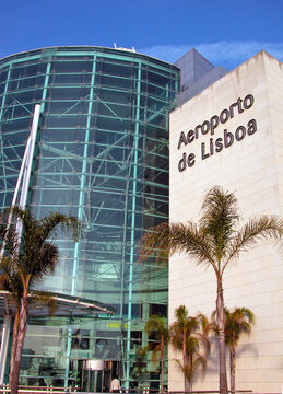 Terminal of Lisbon Humberto Delgado International Airport (Aeroporto de Lisboa). Lisbon is the capital of Portugal in southern Europe.