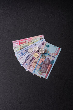 Uzbekistan, uzbek paper banknotes som for settlements and financial transactions. Uzbek som