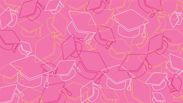 Minimal pattern background with graduation cap for modern design.