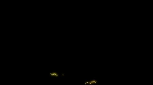 Cartoon lightning spark burst animation with white and blue electric rays, glowing thunder energy, comic explosion effect, anime power flash overlay, on black background seamless UHD 4K.