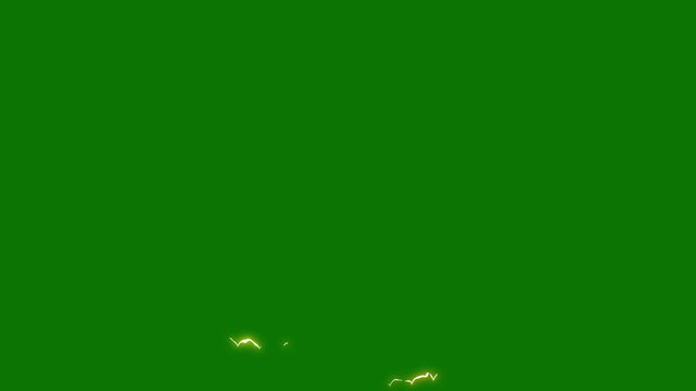 Cartoon lightning spark burst animation with white and blue electric rays, glowing thunder energy, comic explosion effect, anime power flash overlay, deep green background seamless UHD 4K.