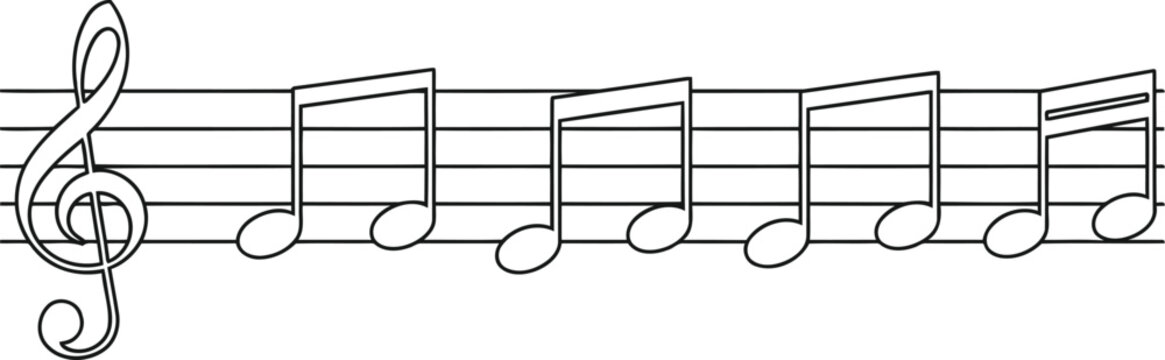 Simple musical staff with evenly spaced quarter notes in treble clef