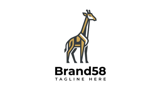 Minimalist modern giraffe logo design for business brand.