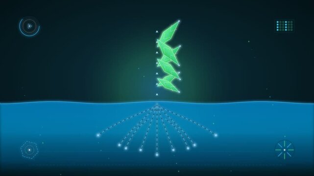 Futuristic digital interface displaying genetic dna helix structure and data analysis