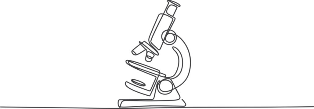 Continuous one line drawing of a microscope