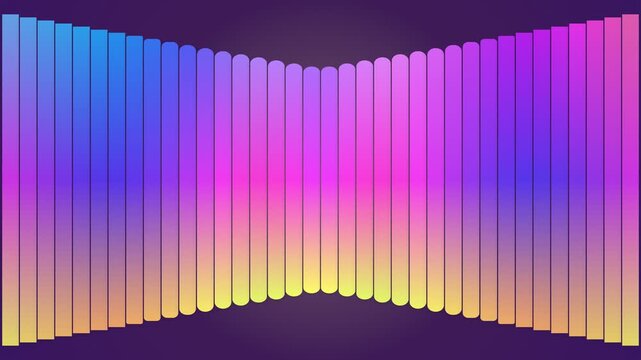 Abstract pixel art composition with vibrant vertical gradient bar pattern