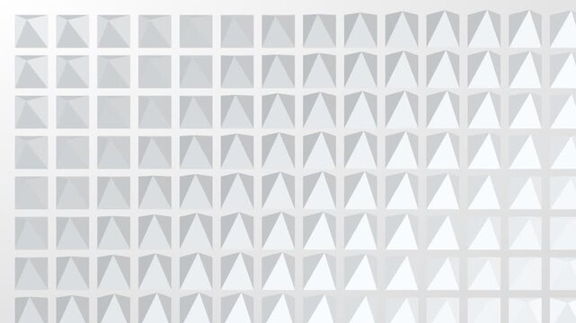 A systematic grid of white triangular shapes displayed on a light gray background