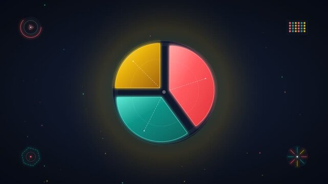Colorful pie chart diagram showing data statistics and business analysis