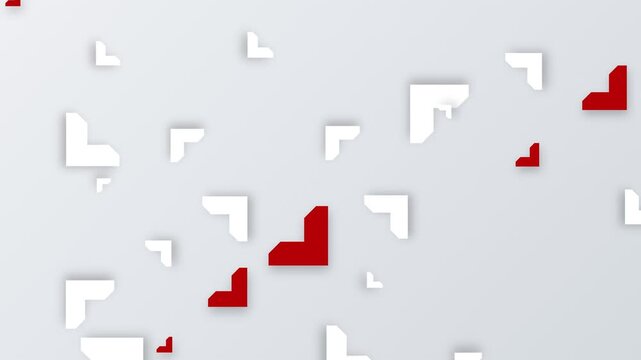 Abstract background with scattered red and white corner angle shapes