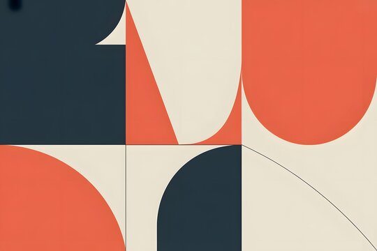 Abstract geometric shapes with red and blue color contrast
