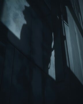 Abstract silhouette of a person holding a long sword