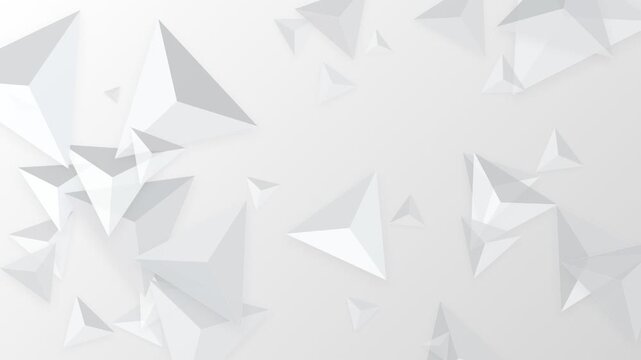 Abstract background featuring floating white geometric triangle structures