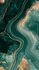 Obraz premium Abstract turquoise and gold marble texture with flowing patterns and rich color variations