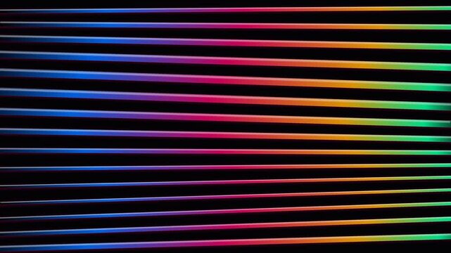 Vibrant horizontal gradient lines flowing across a deep black background