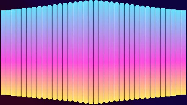 A vibrant spectrum of vertical bars arranged in a harmonious gradient pattern