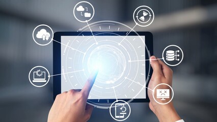 Cloud backup system connects devices through a secure data backup network. Data backup ensures protection, data backup reliability, and recovery. Gist © InfiniteFlow