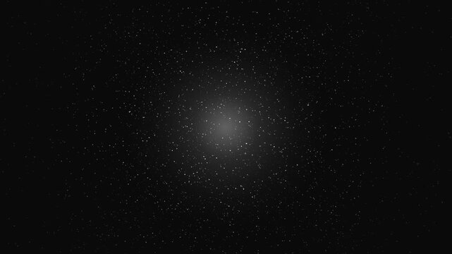 A mesmerizing view of bright glowing particles in a deep dark space void