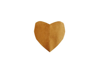 Obraz premium Simple brown paper heart cut out shape with a textured rustic look