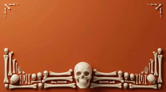 Skeleton with mechanical arms and tools