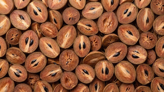 sliced sapodilla fruit background wallpaper textures pattern needs or other design needs