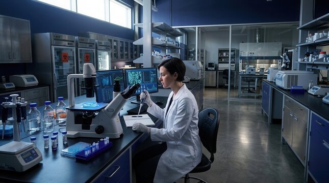 Scientist Conducting Research In A Modern Laboratory