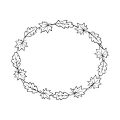 Fototapeta premium PNG Elegant autumn leaf wreath