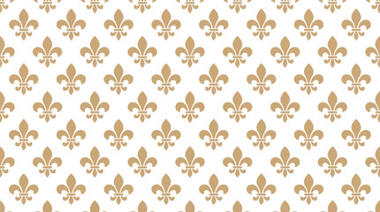 Vintage Fleur de Lis Seamless Pattern Elegant Royal Gold Heraldic Motif Background © Refat