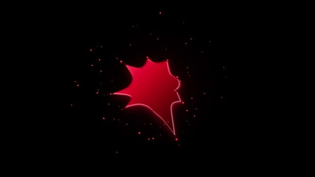 Abstract red liquid blob morphing animation with floating particles on black background