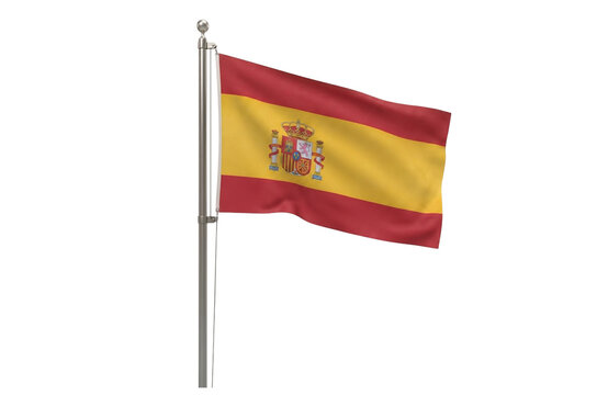 Spanish Royal Coat of Arms Standard Mounted on Steel Mast