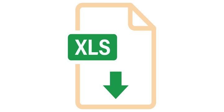 Excel document file download icon with green label and paper sheet design for professional spreadsheet data management tasks.
