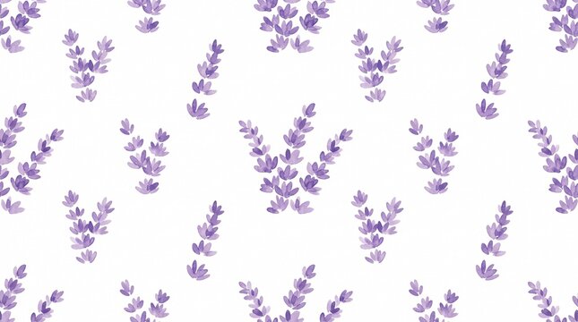 Seamless pattern with purple lavender flowers