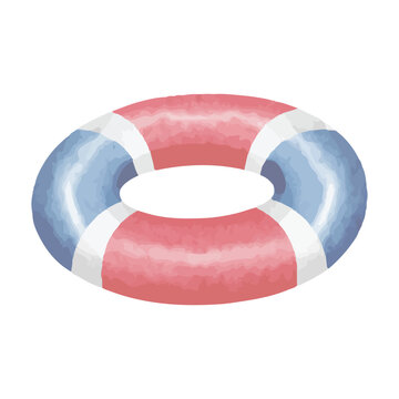 Watercolor Buoy Illustration Isolated on White Background. Perfect for nautical, ocean, beach, maritime, summer, and coastal designs.