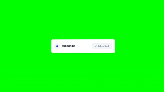 Animated subscribe button pop up alert on green screen