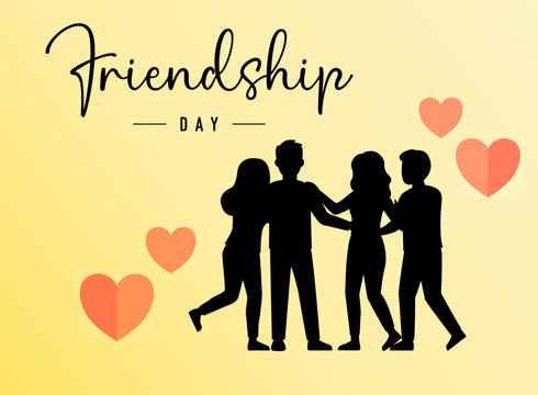 Friendship Day celebration, young people hugging