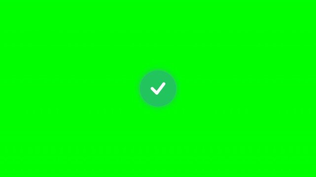 Correct checkmark and wrong red cross icons on green screen