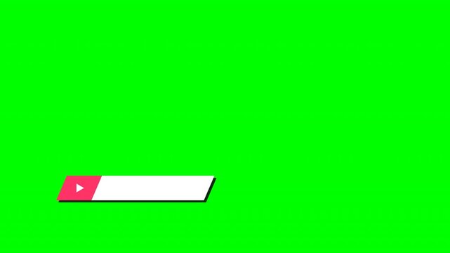 Geometric social angular lower third play button on green screen