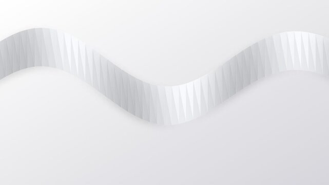 Abstract white background with a smooth flowing geometric ribbon pattern