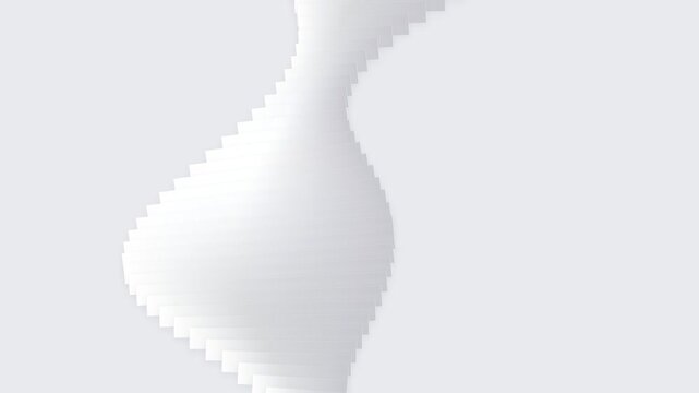 Abstract white parametric structure with a smooth flowing twisted gradient