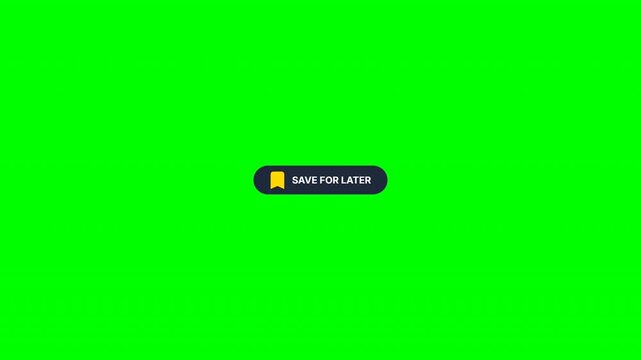 Save bookmark tag icon click animation on green screen