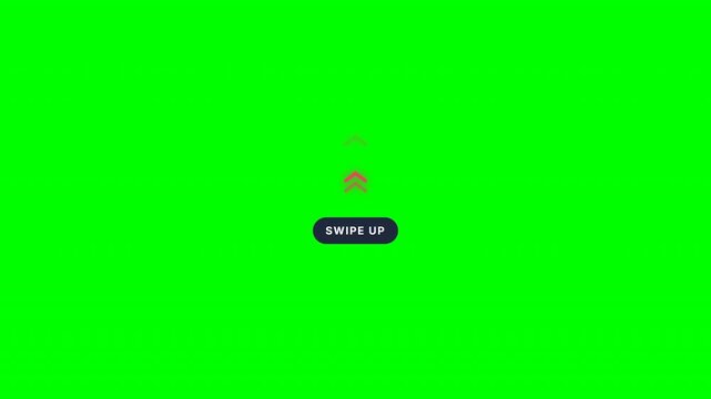 Swipe up and down arrow guide gesture on green screen