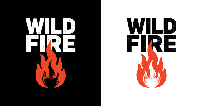 Flame illustration showcases a fiery depiction against contrasting dark and light settings